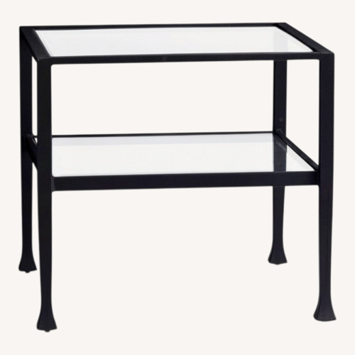 Used Pottery Barn Metal/Glass Side Table for sale on AptDeco