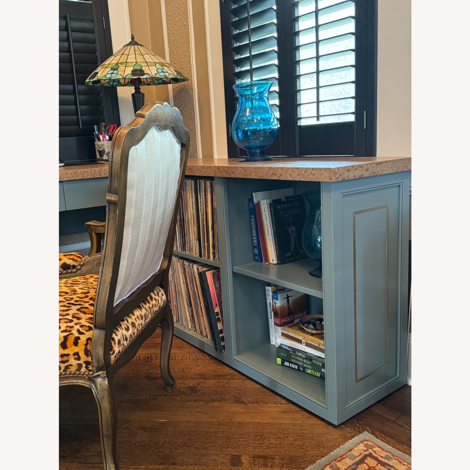 Taylor Made Custom Furniture Blue Wood Desk - image-3