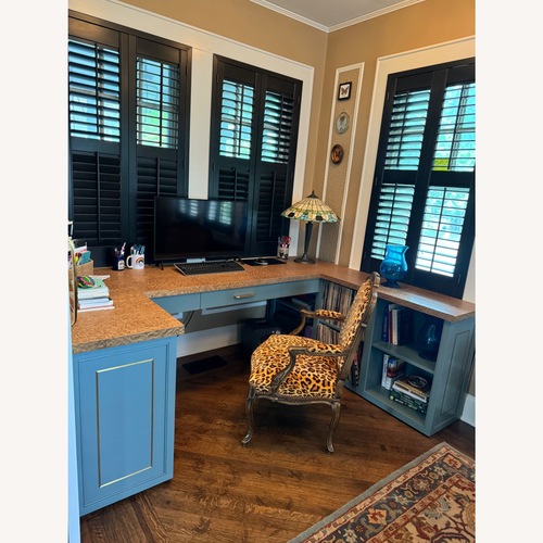 Used Taylor Made Custom Furniture Blue Wood Desk for sale on AptDeco