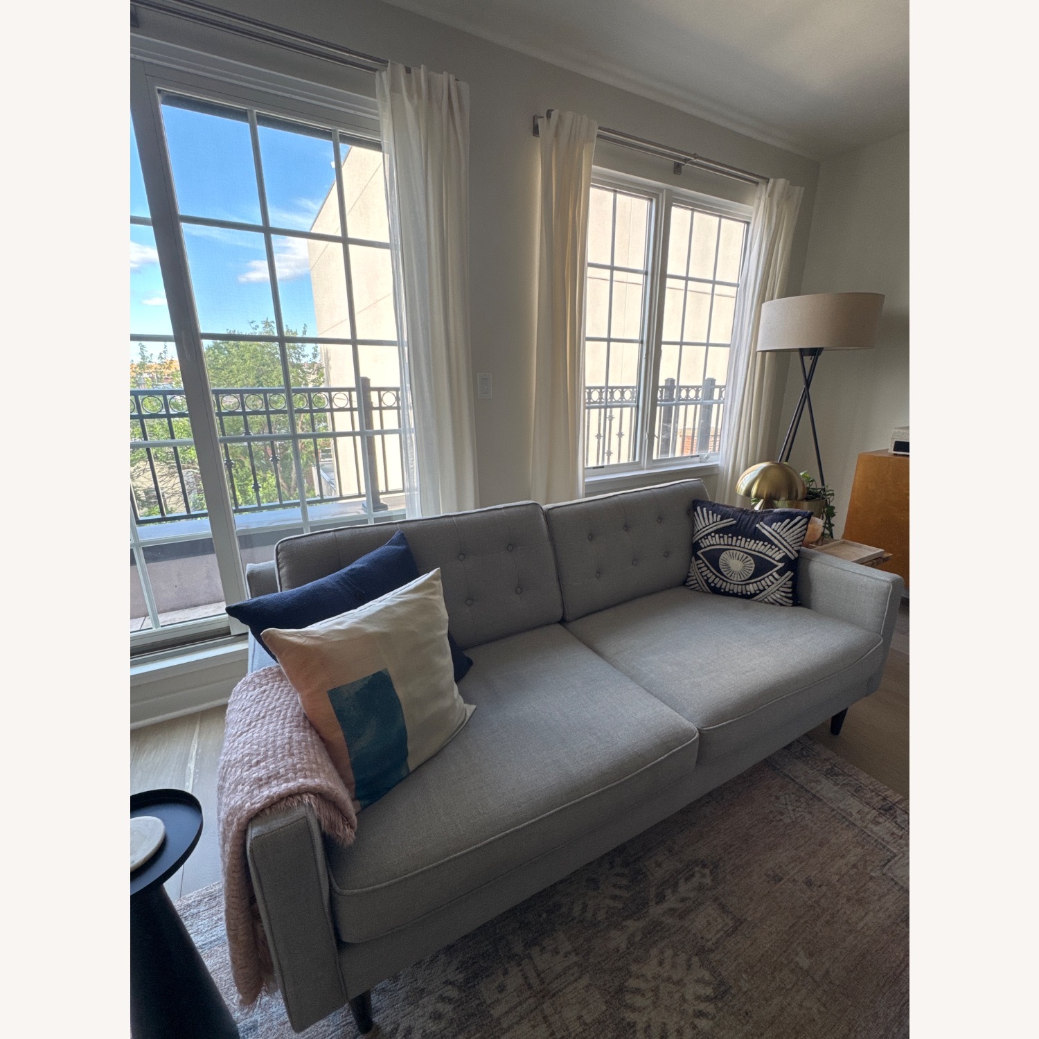 West Elm Light Gray 2 Seater Sofa - image-3