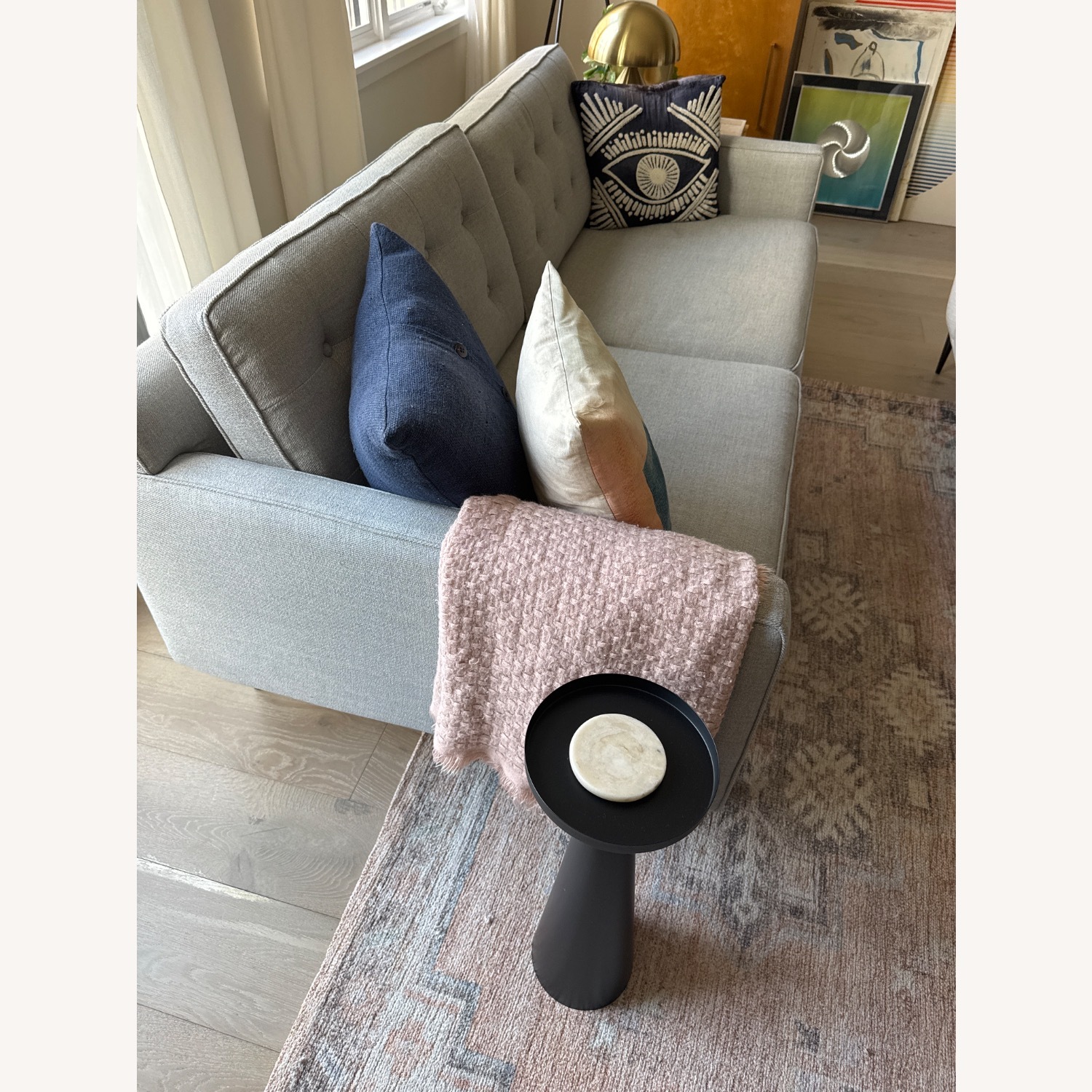 West Elm Light Gray 2 Seater Sofa - image-2