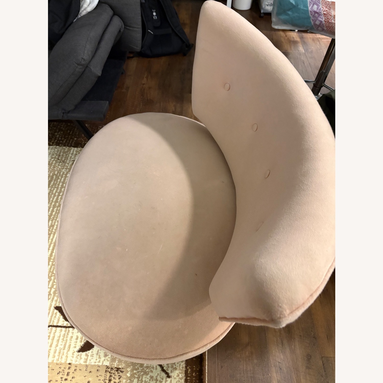 Pink Fabric Accent Chair - image-2