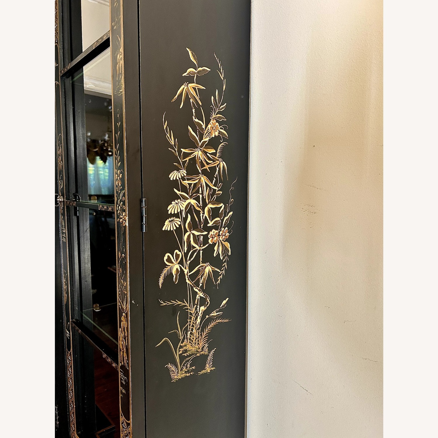 Jasper Cabinet Ornately Painted Vintage Black/Gold - image-18