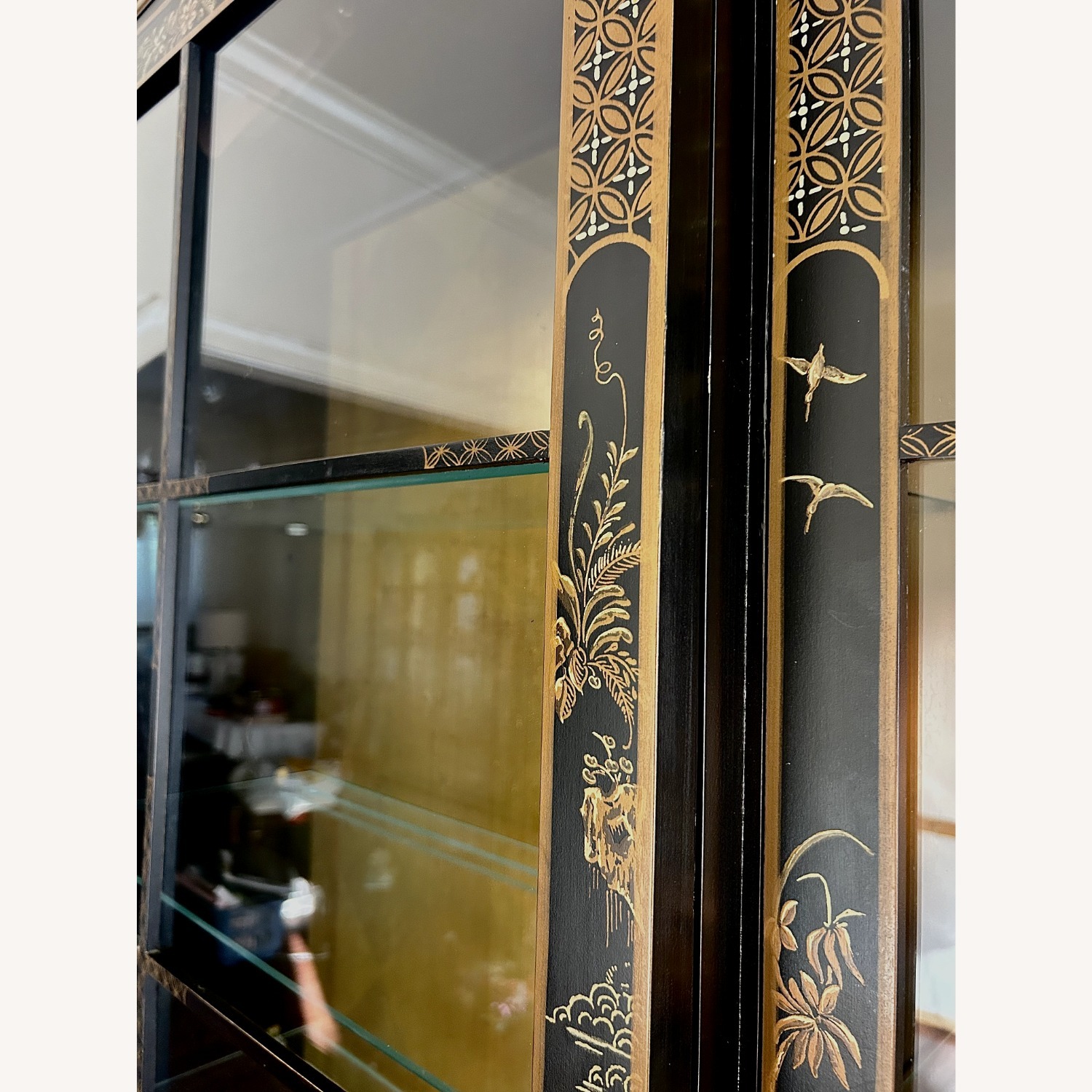 Jasper Cabinet Ornately Painted Vintage Black/Gold - image-13