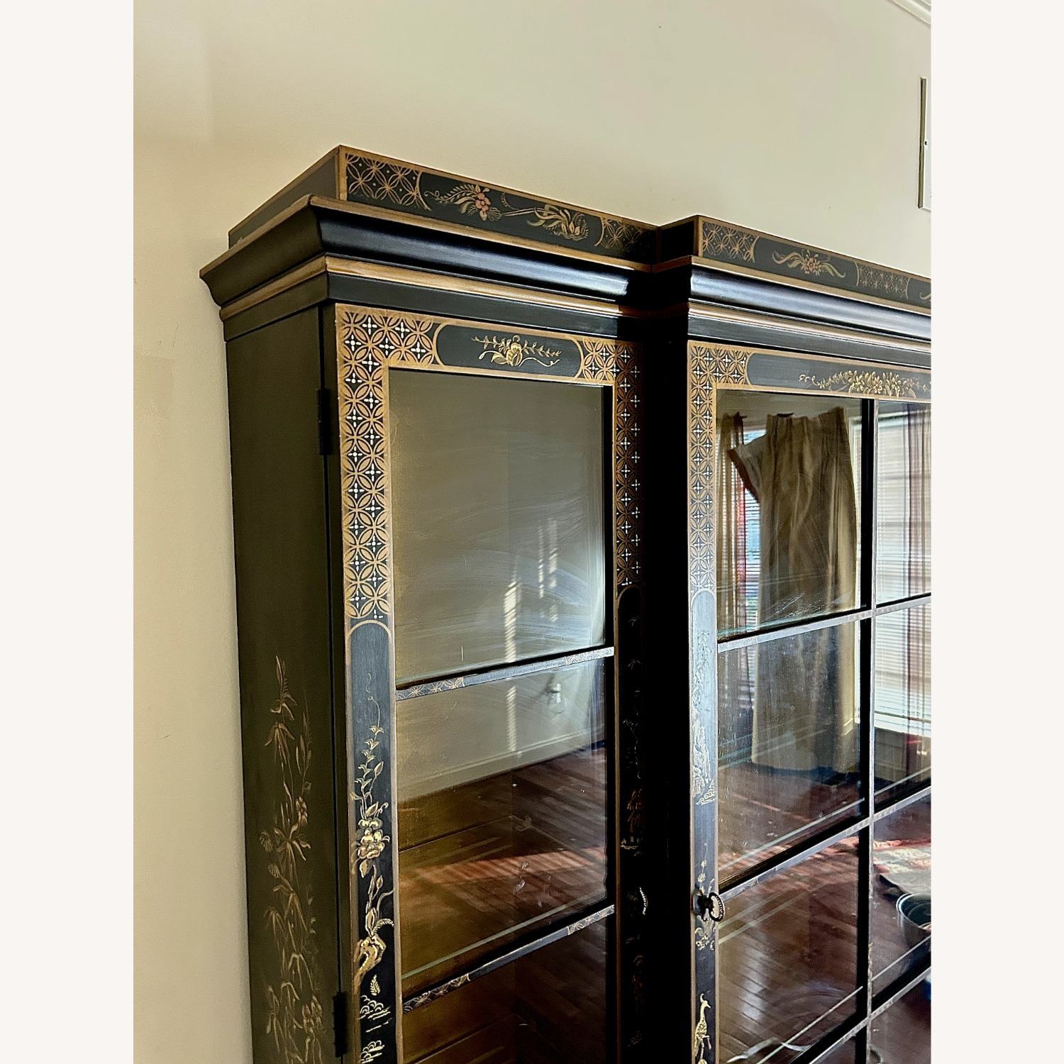 Jasper Cabinet Ornately Painted Vintage Black/Gold - image-14