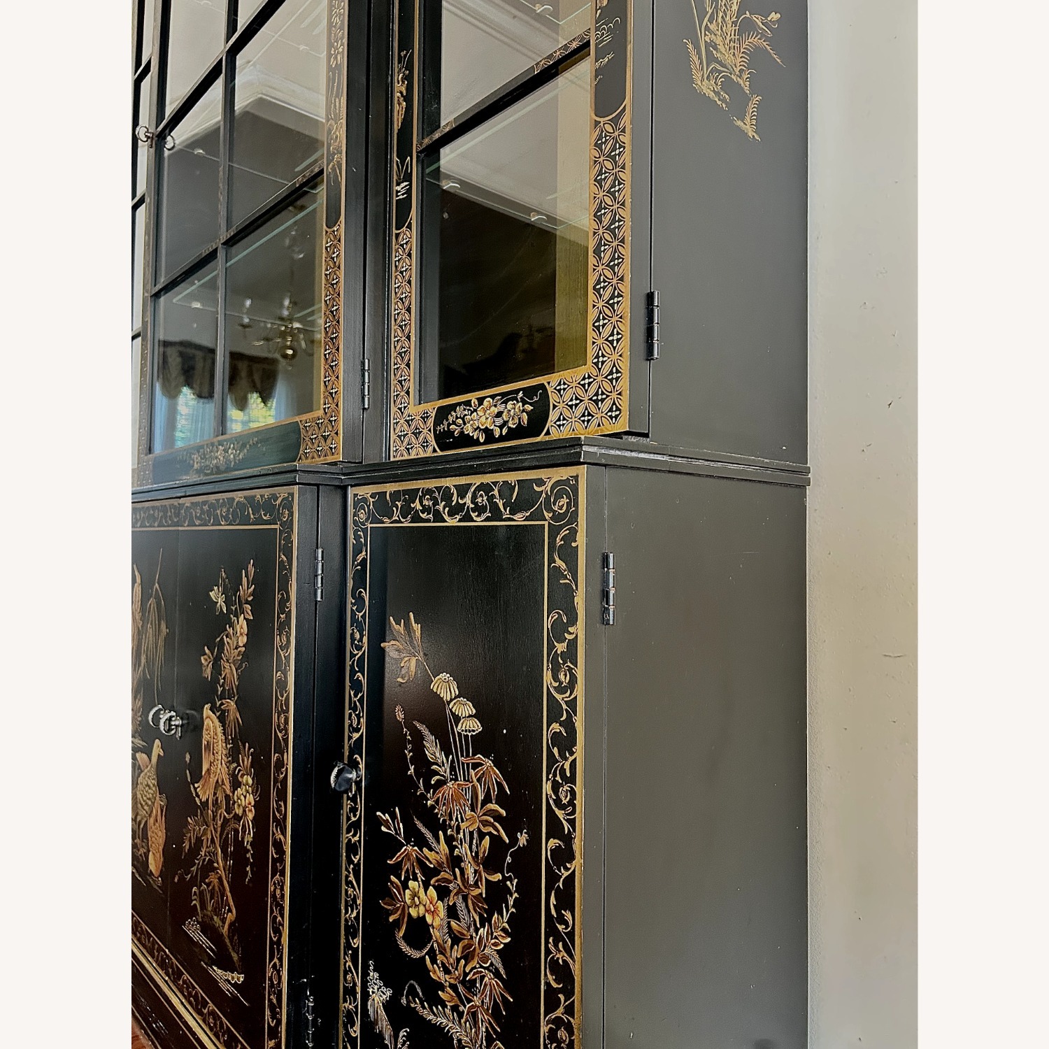 Jasper Cabinet Ornately Painted Vintage Black/Gold - image-19