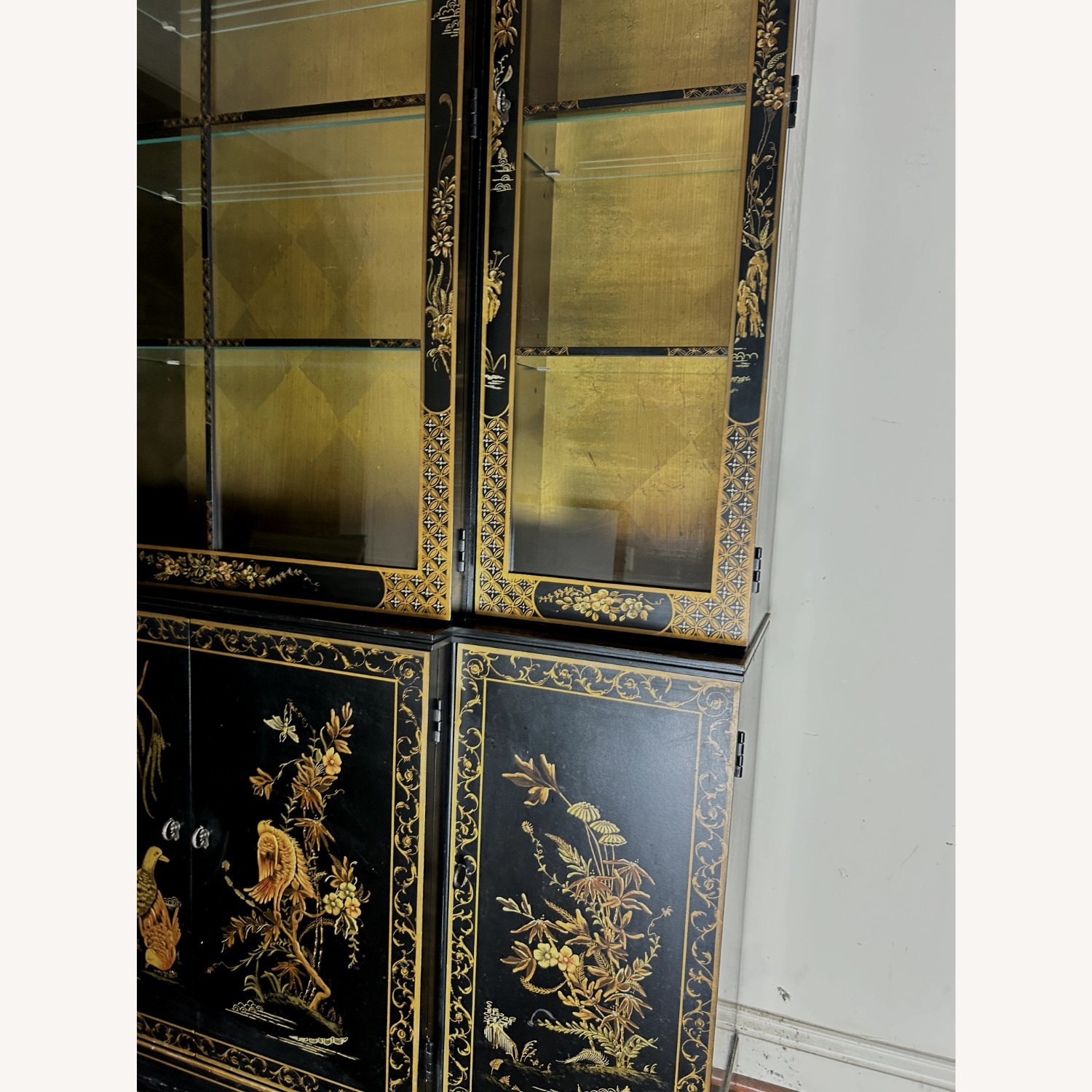 Jasper Cabinet Ornately Painted Vintage Black/Gold - image-26