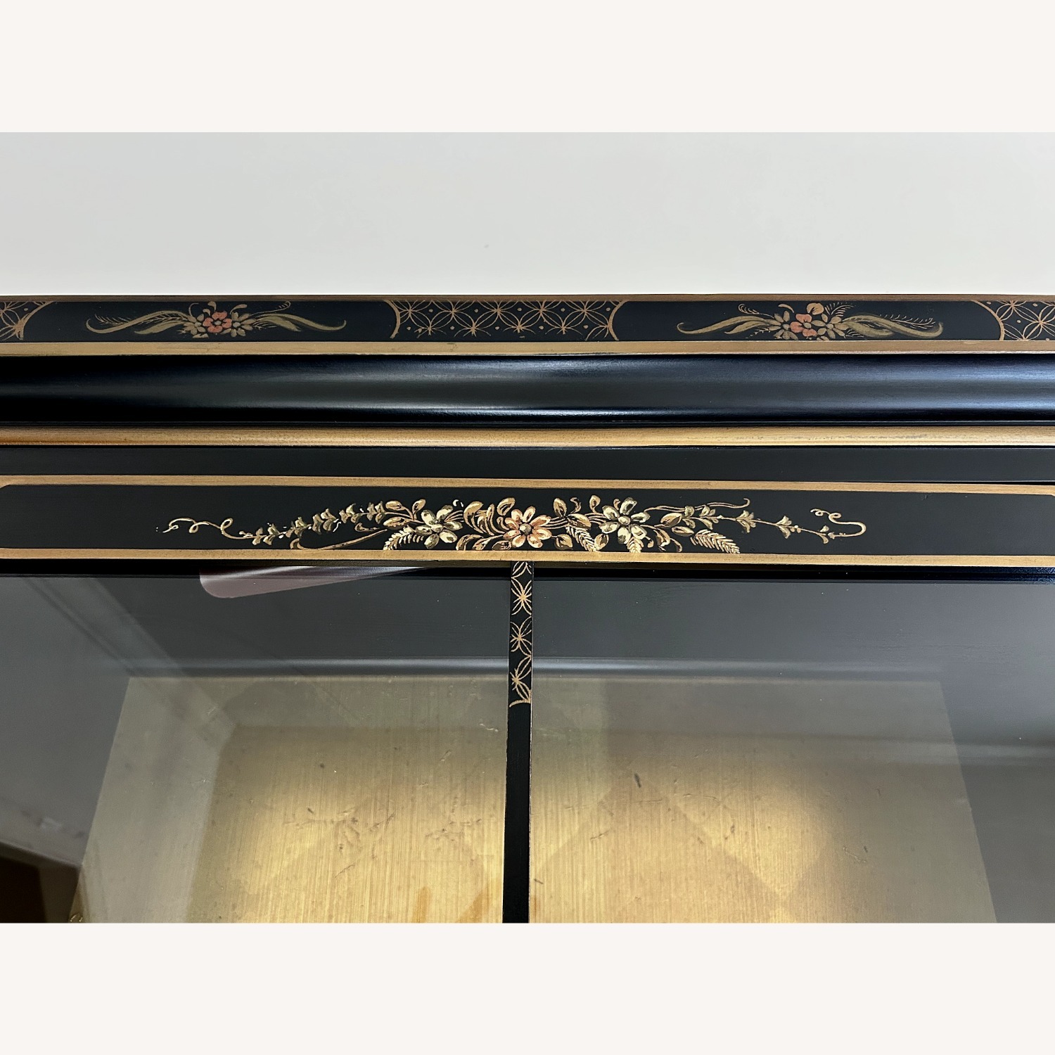 Jasper Cabinet Ornately Painted Vintage Black/Gold - image-6