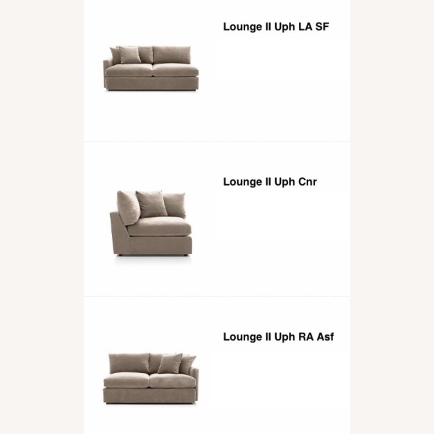 Crate & Barrel Lounge 3 Piece Sectional  - image-4