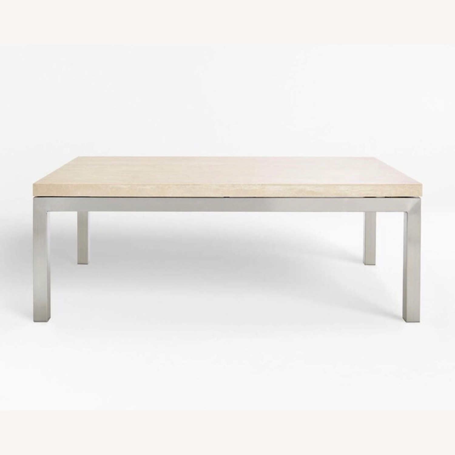 Crate & Barrel Travertine Parsons Coffee Table  - image-8