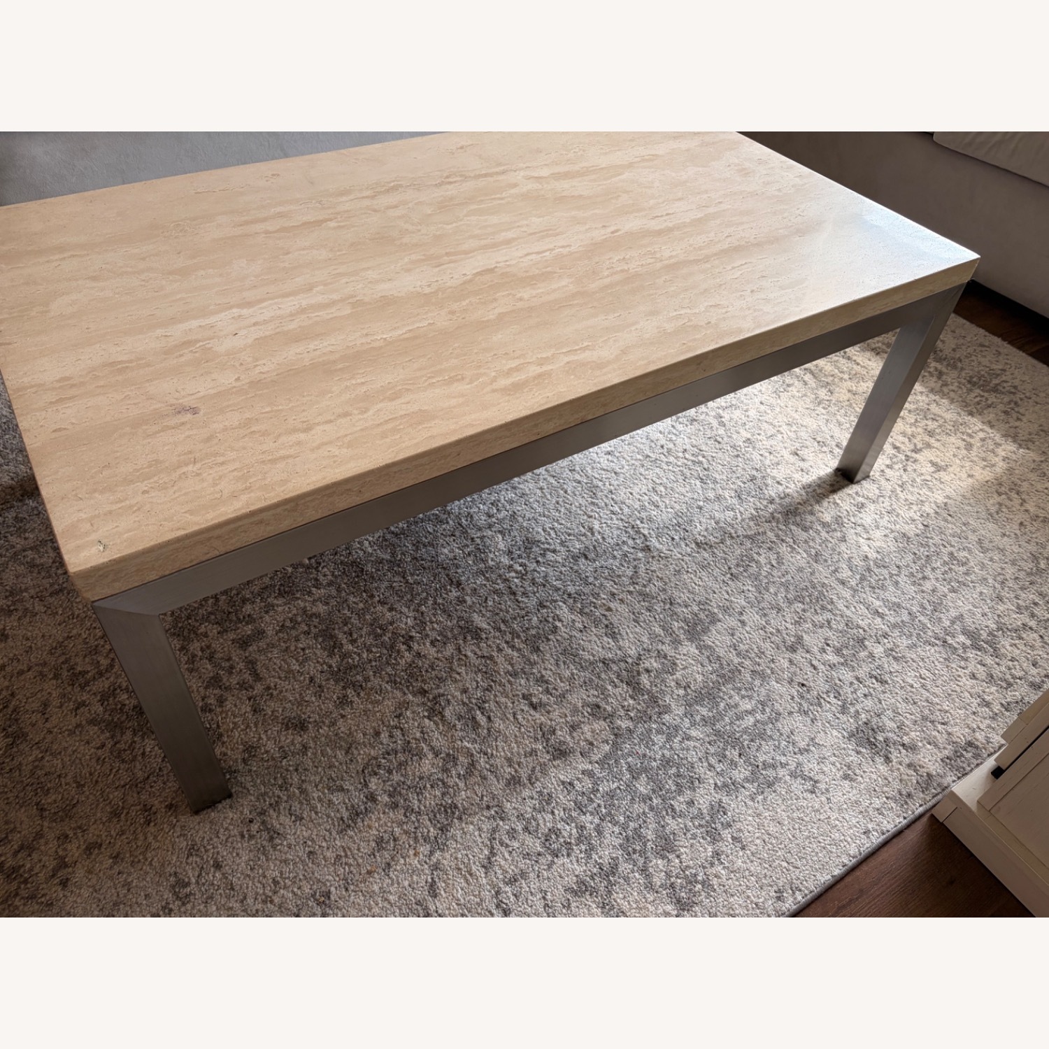 Crate & Barrel Travertine Parsons Coffee Table  - image-2