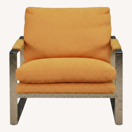 Used Vintage Milo Baughmagn Orange Fabric Accent Chair for sale on AptDeco