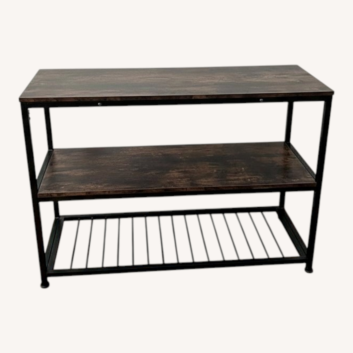 Dark Brown Wood Media Storage - image-0