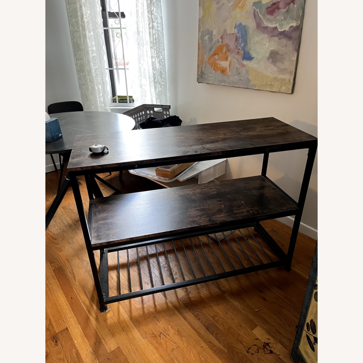 Dark Brown Wood Media Storage - image-1