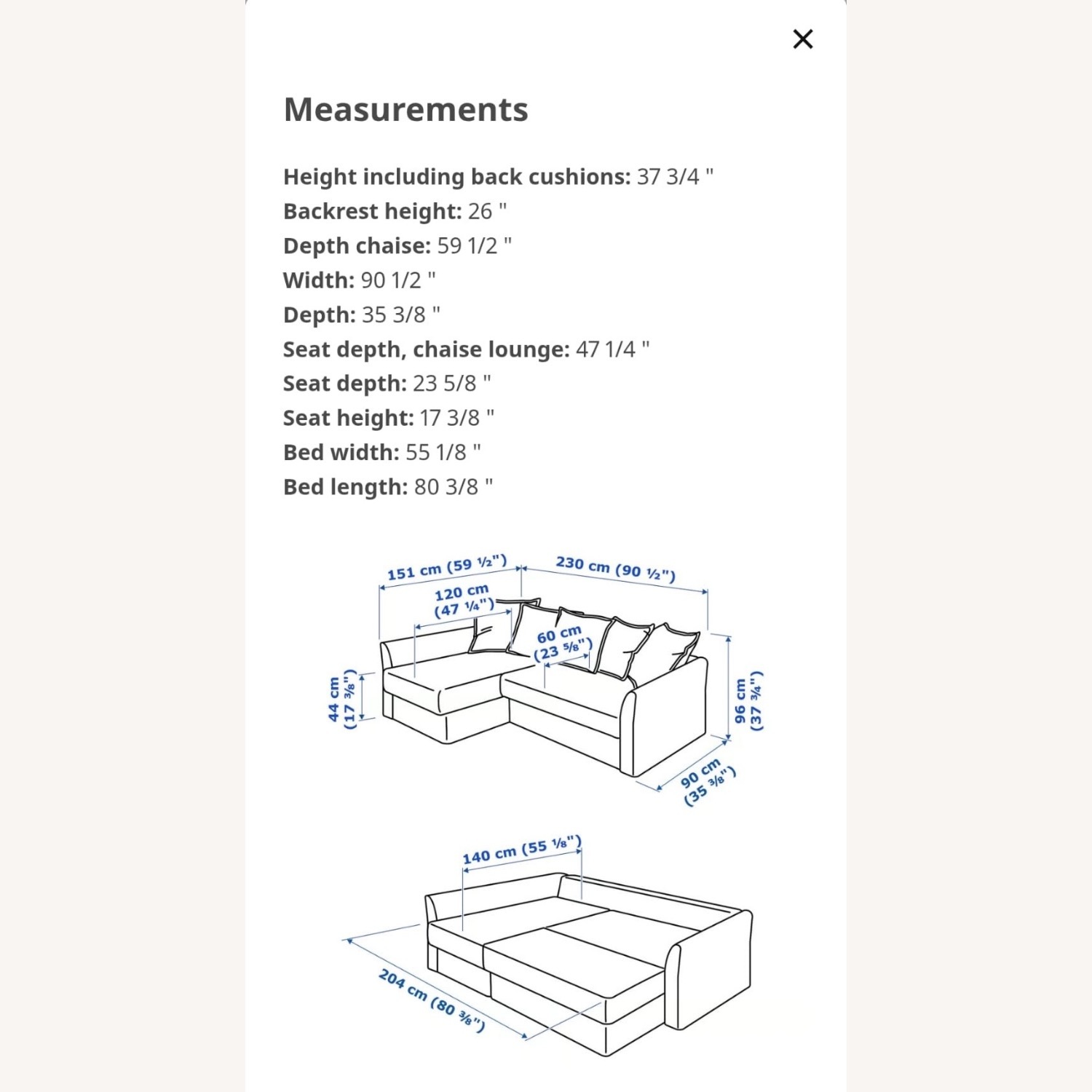 IKEA HOLMSUND Sleeper Sofa - image-3