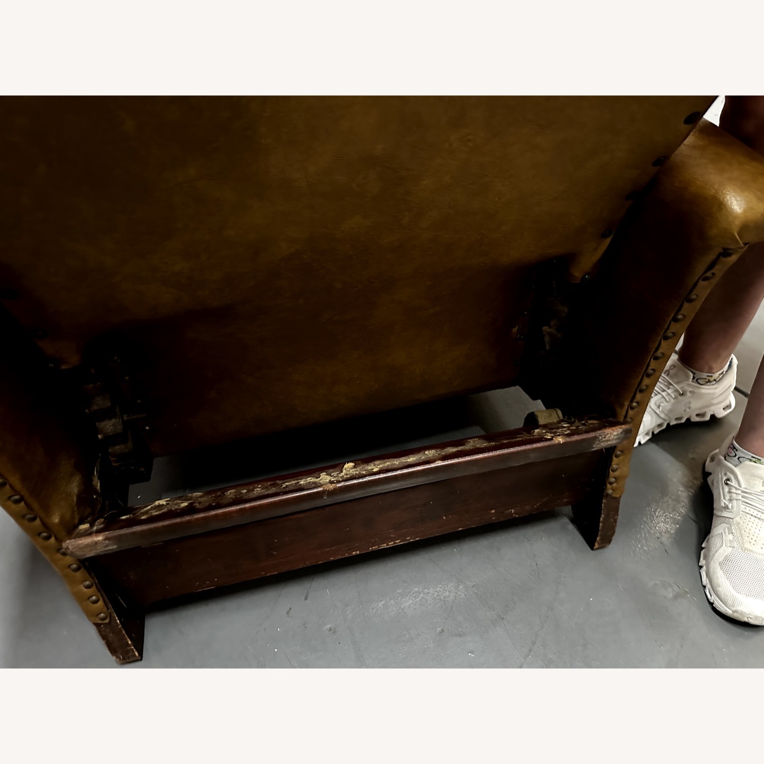 Vintage 1955 Mechanical Recliner & Ottoman Set - image-7