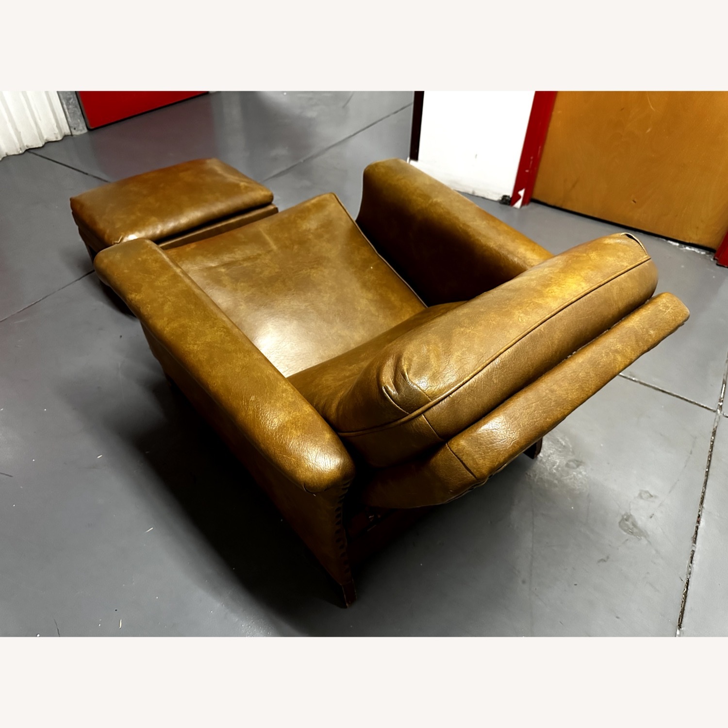 Vintage 1955 Mechanical Recliner & Ottoman Set - image-3