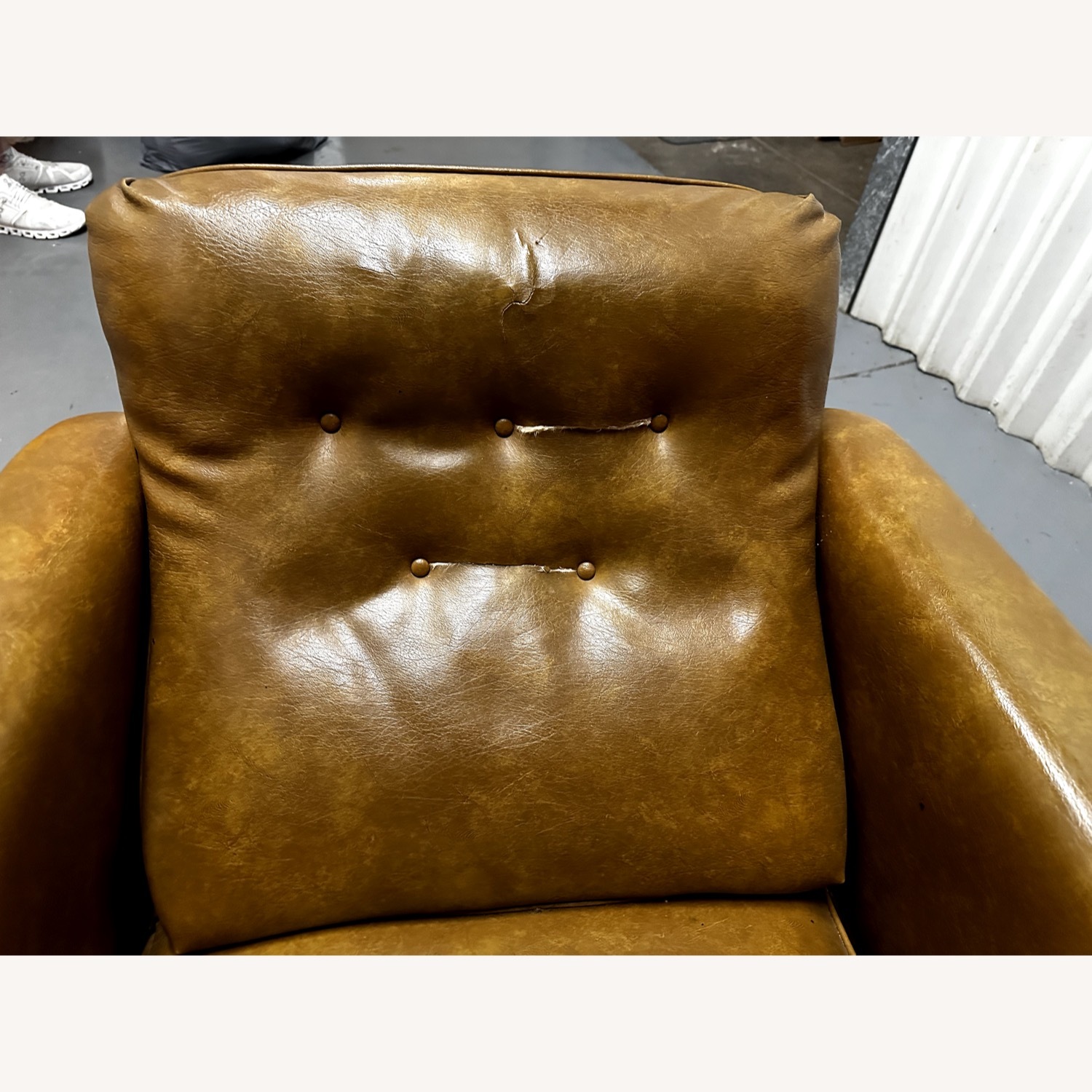 Vintage 1955 Mechanical Recliner & Ottoman Set - image-6