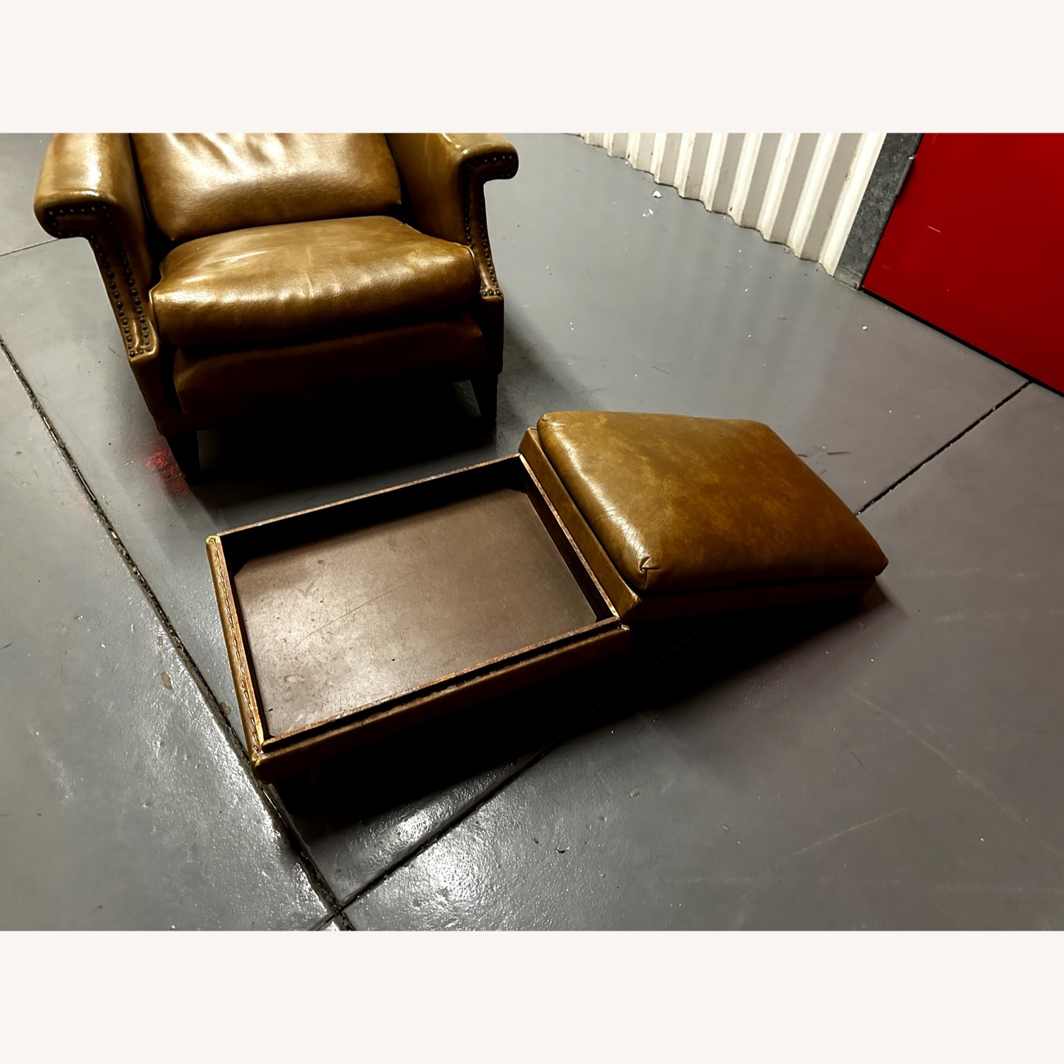 Vintage 1955 Mechanical Recliner & Ottoman Set - image-8