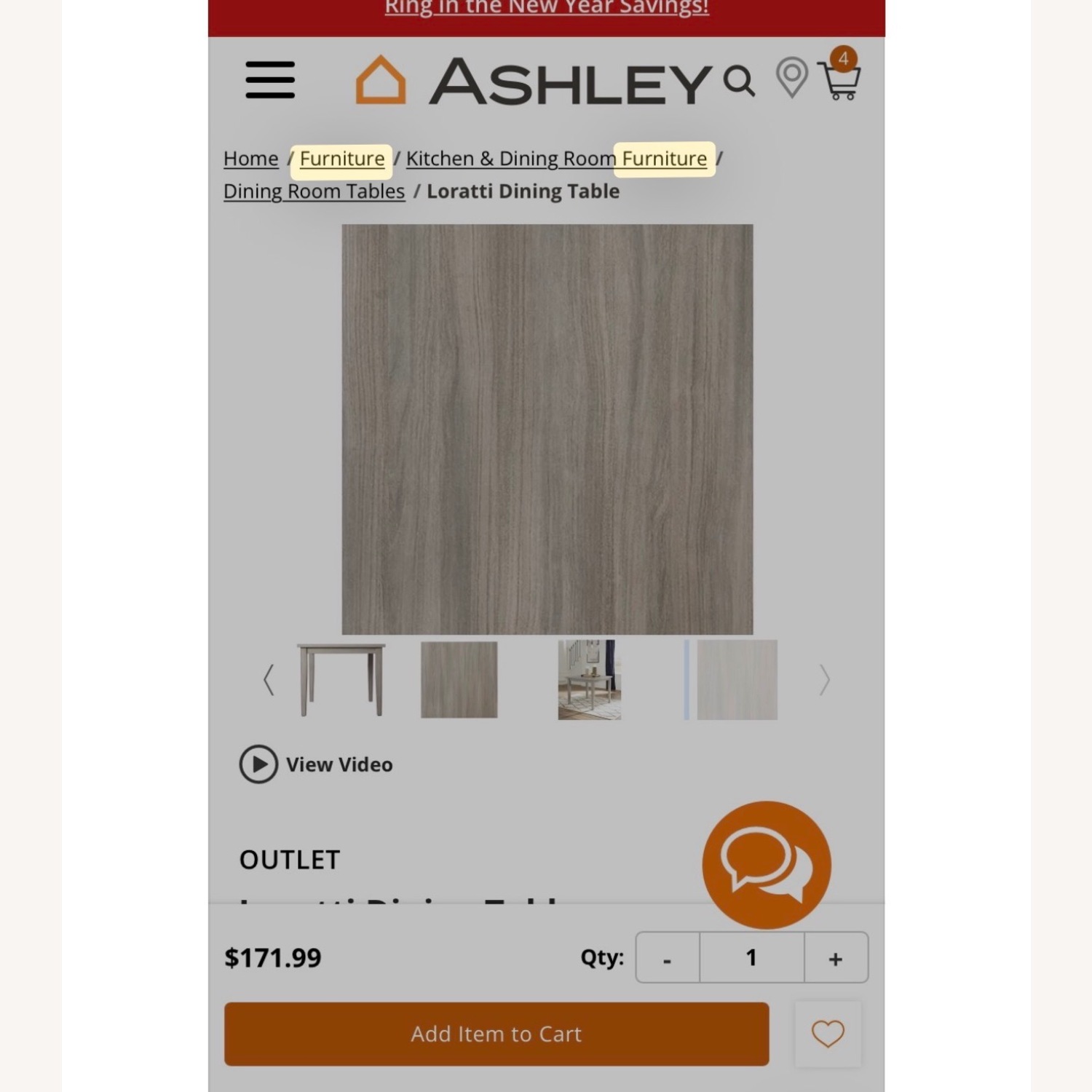 Ashley Light Gray Dining Table - image-2