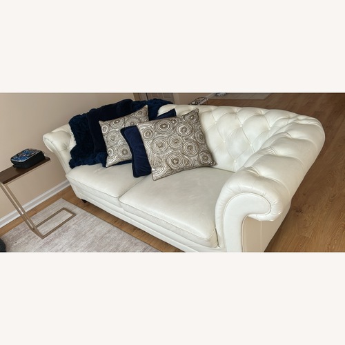 Used White Leather 2 Seater Sofa for sale on AptDeco
