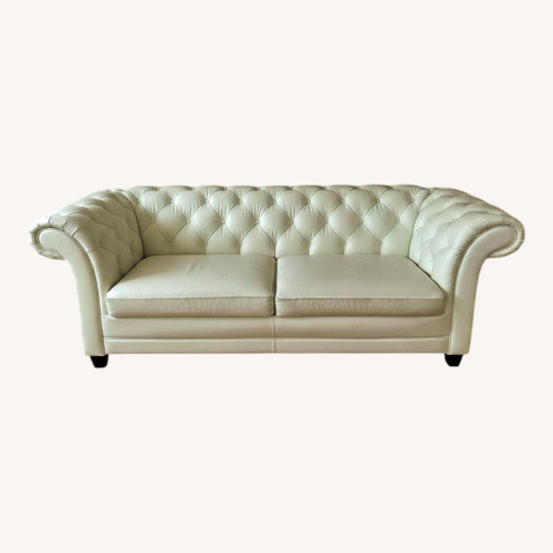 Used White Leather 2 Seater Sofa for sale on AptDeco