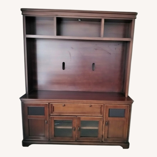 Used Dark Brown Wood Media Storage for sale on AptDeco