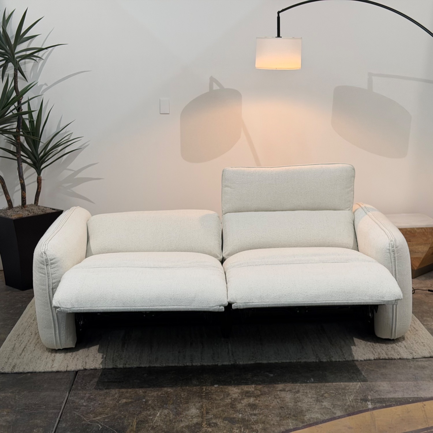 Moe's Home Collection White Fabric 2 Seater Sofa - image-4