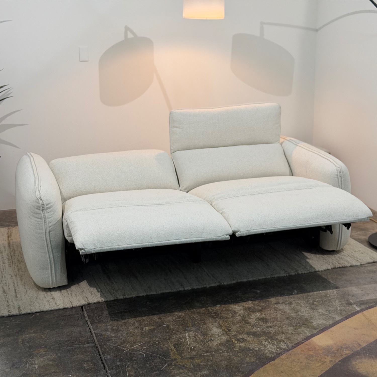 Moe's Home Collection White Fabric 2 Seater Sofa - image-3