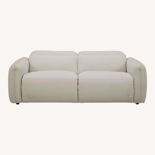 Used Moe's Home Collection White Fabric 2 Seater Sofa for sale on AptDeco