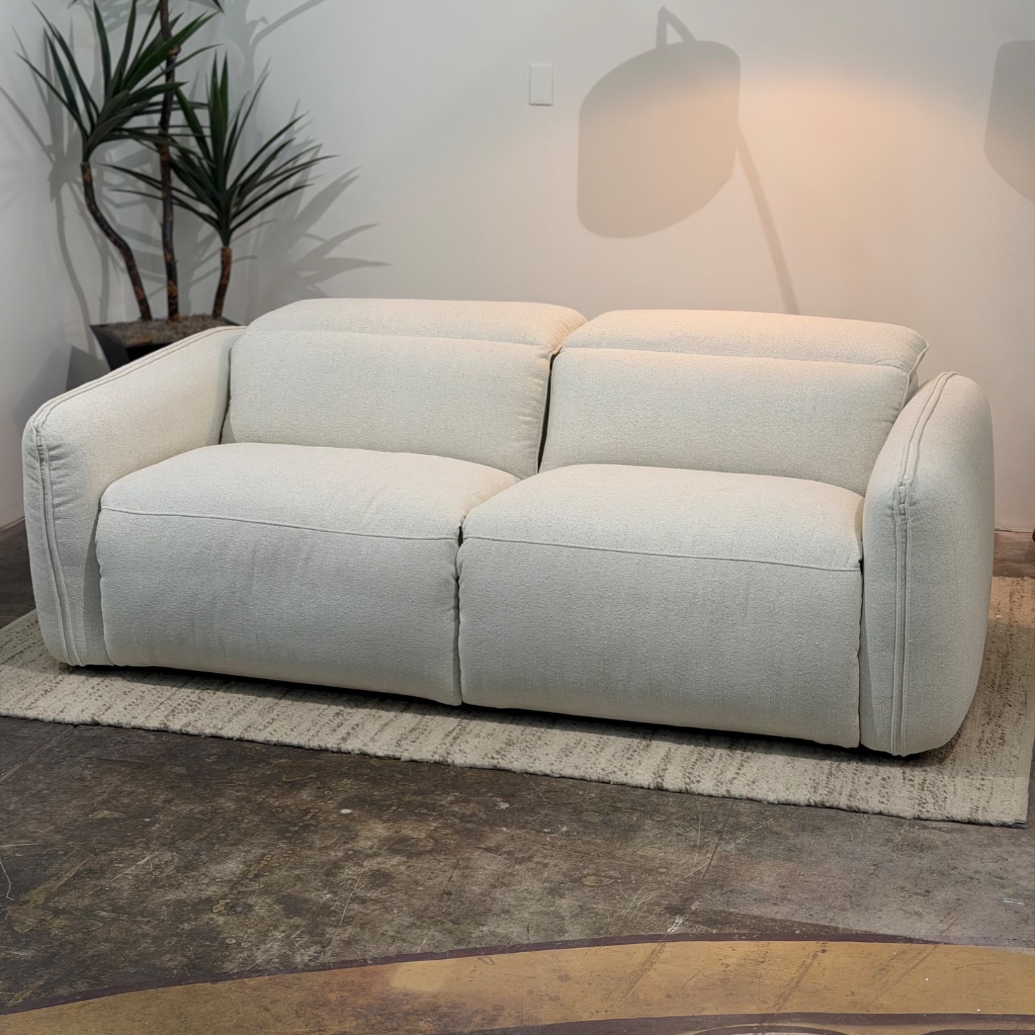 Moe's Home Collection White Fabric 2 Seater Sofa - image-2