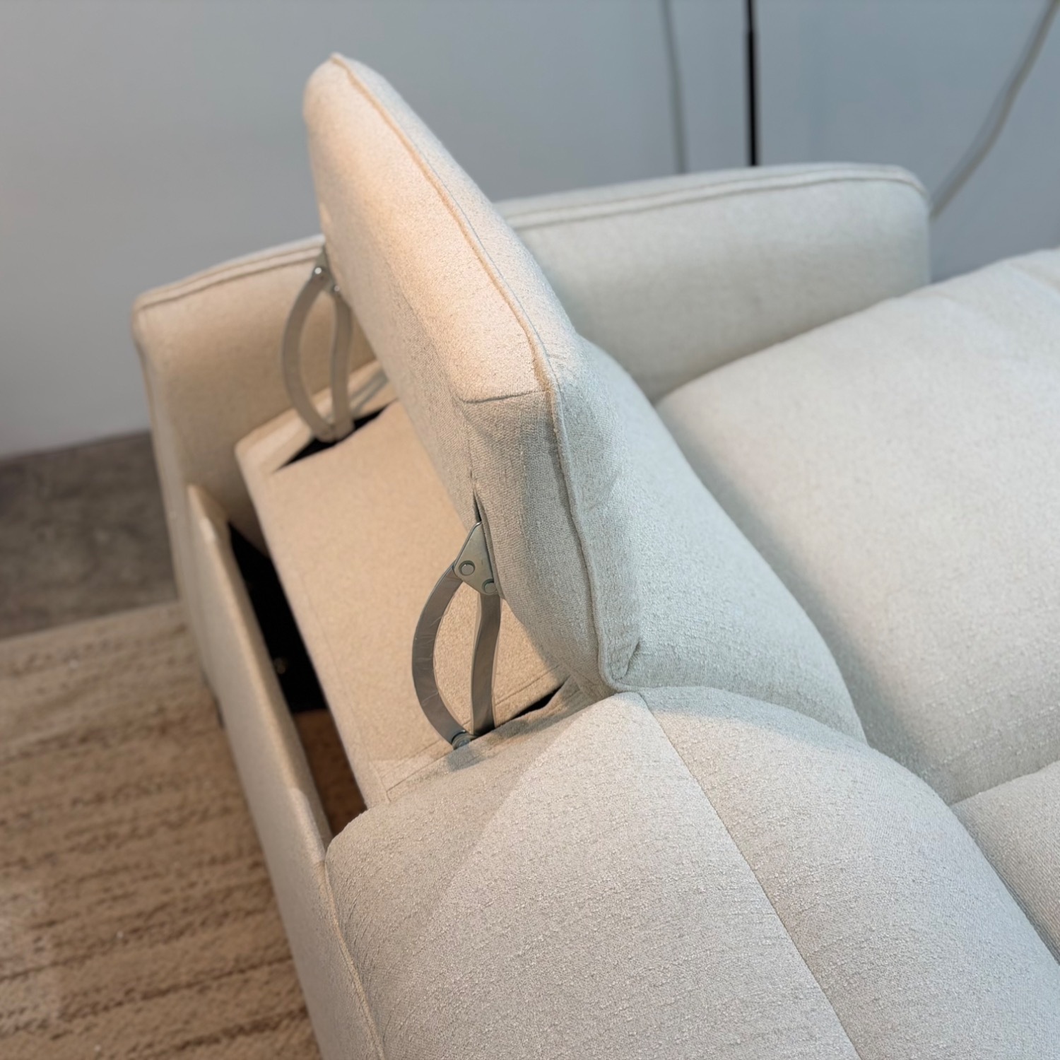 Moe's Home Collection White Fabric 2 Seater Sofa - image-5
