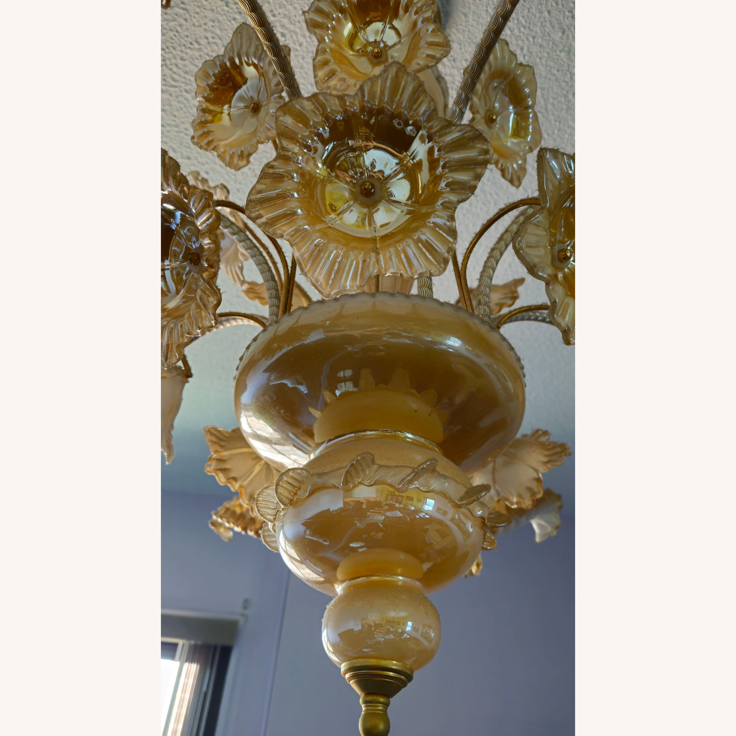 Vintage Murano Style Glass Floral Chandelier - image-4