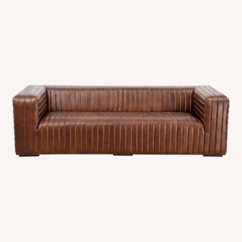 Used Moe's Home Collection Castle Sofa Brown for sale on AptDeco