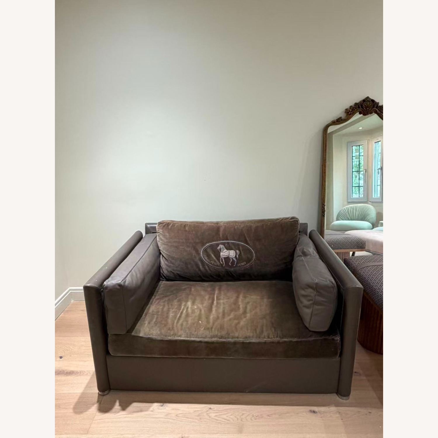 Authentic Fendi Casa Leather Loveseat - image-2