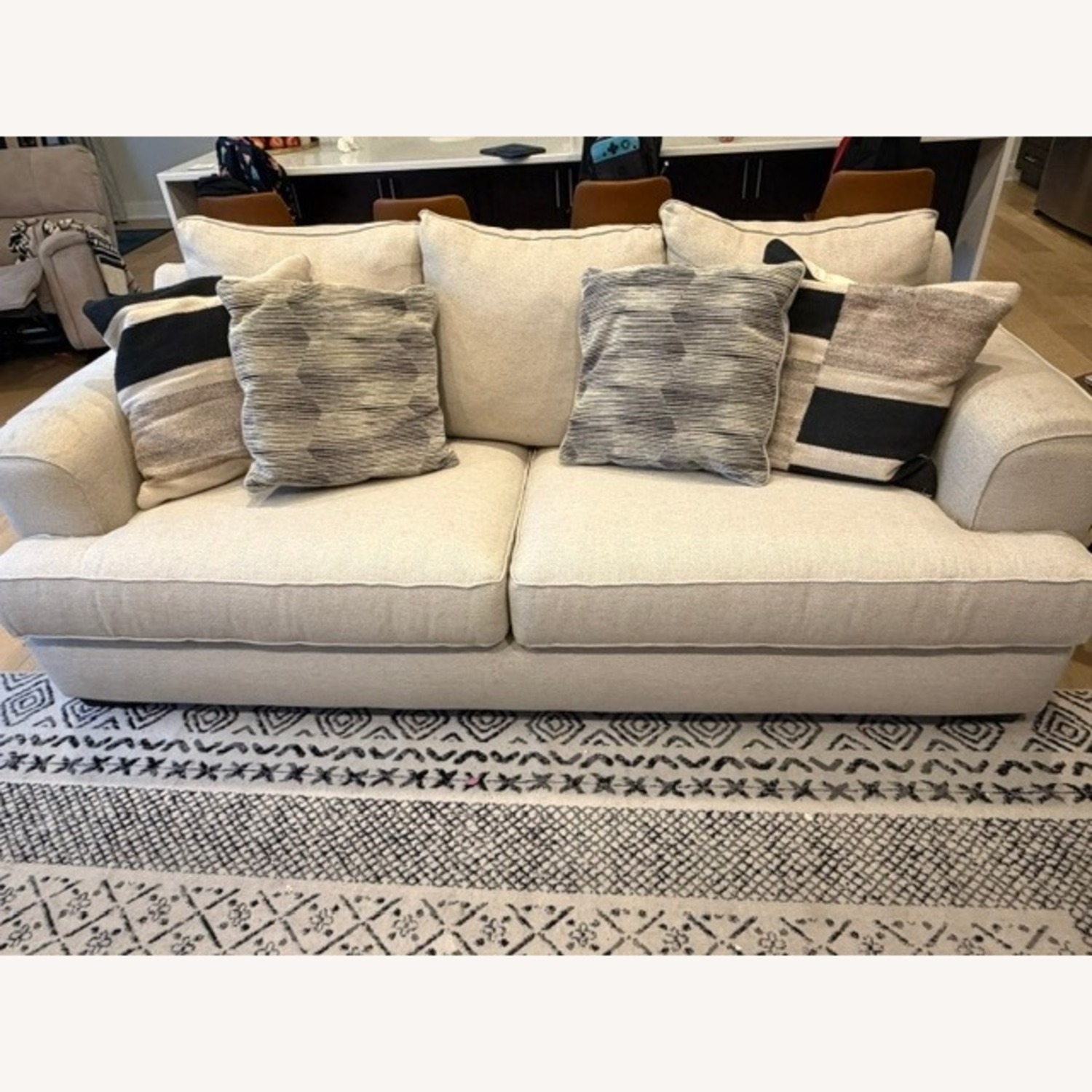 Marisa Chenille Sofa with Ottoman - image-1