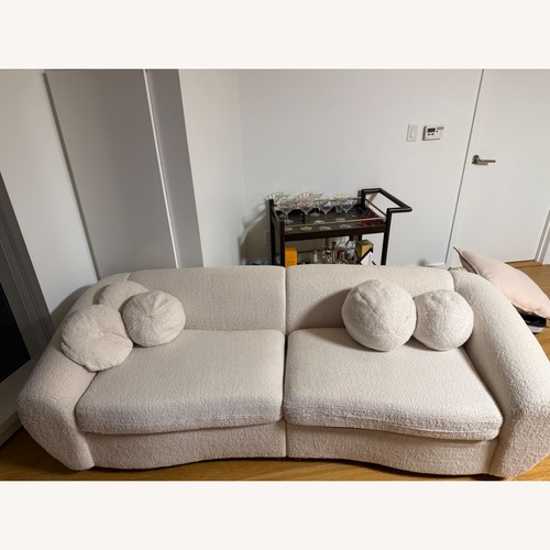 Used Amazon White Fabric 3+ Seater Sofa for sale on AptDeco
