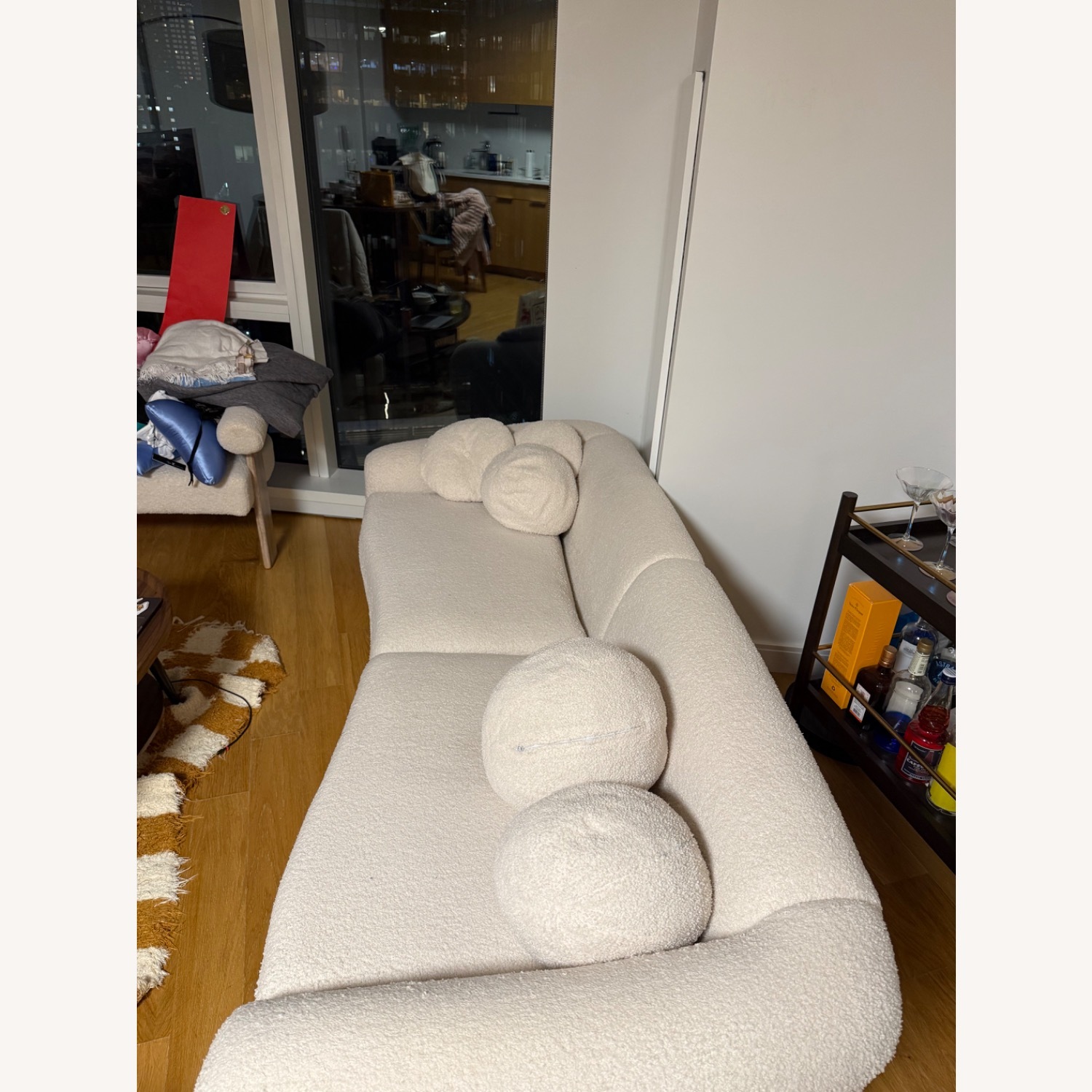 Amazon White Fabric 3+ Seater Sofa - image-3