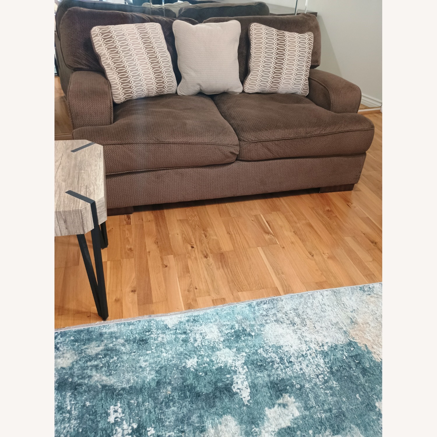 Ashley Furniture Dark Brown Fabric 2 Seater Sofa - image-3