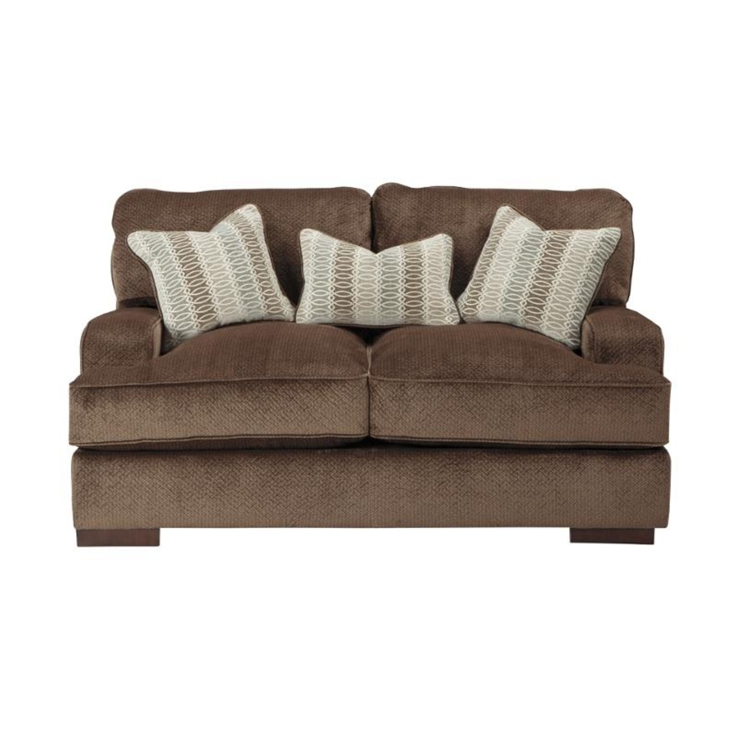 Ashley Furniture Dark Brown Fabric 2 Seater Sofa - image-4