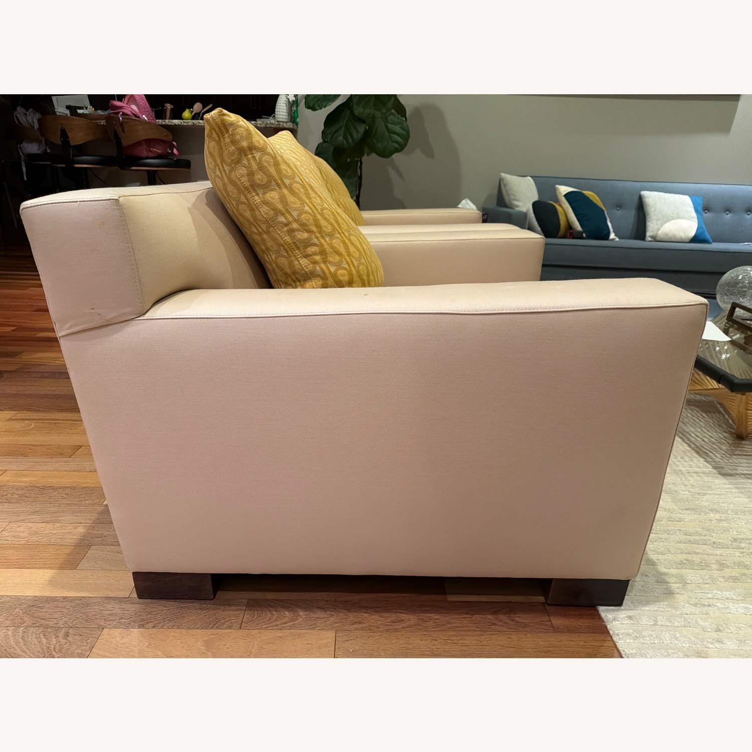 Design Within Reach Gold Fabric Armchairs - image-3