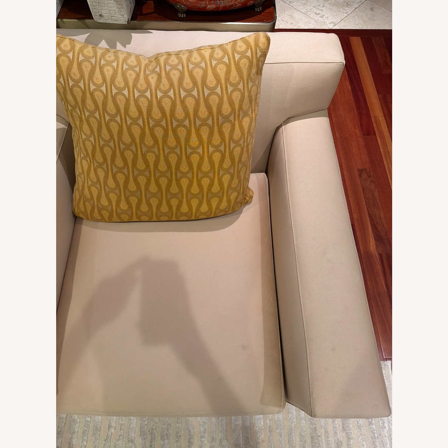 Design Within Reach Gold Fabric Armchairs - image-12