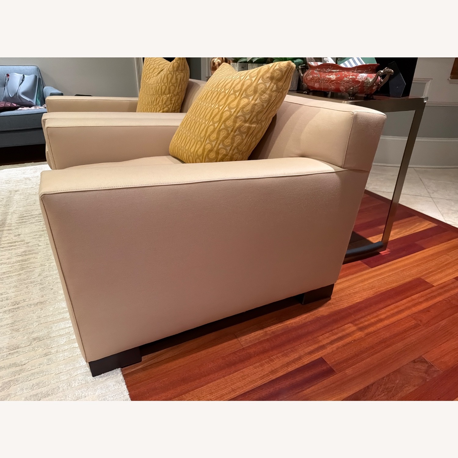 Design Within Reach Gold Fabric Armchairs - image-8