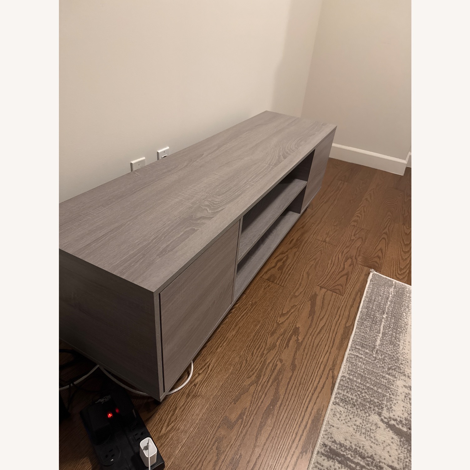 Wayfair Light Gray Wood Finish Media Storage - image-2