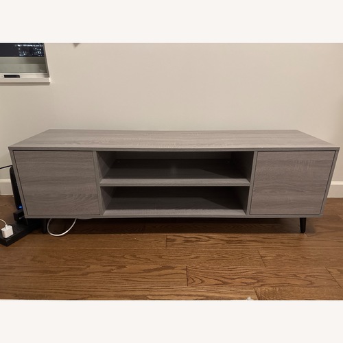Used Wayfair Light Gray Wood Finish Media Storage for sale on AptDeco