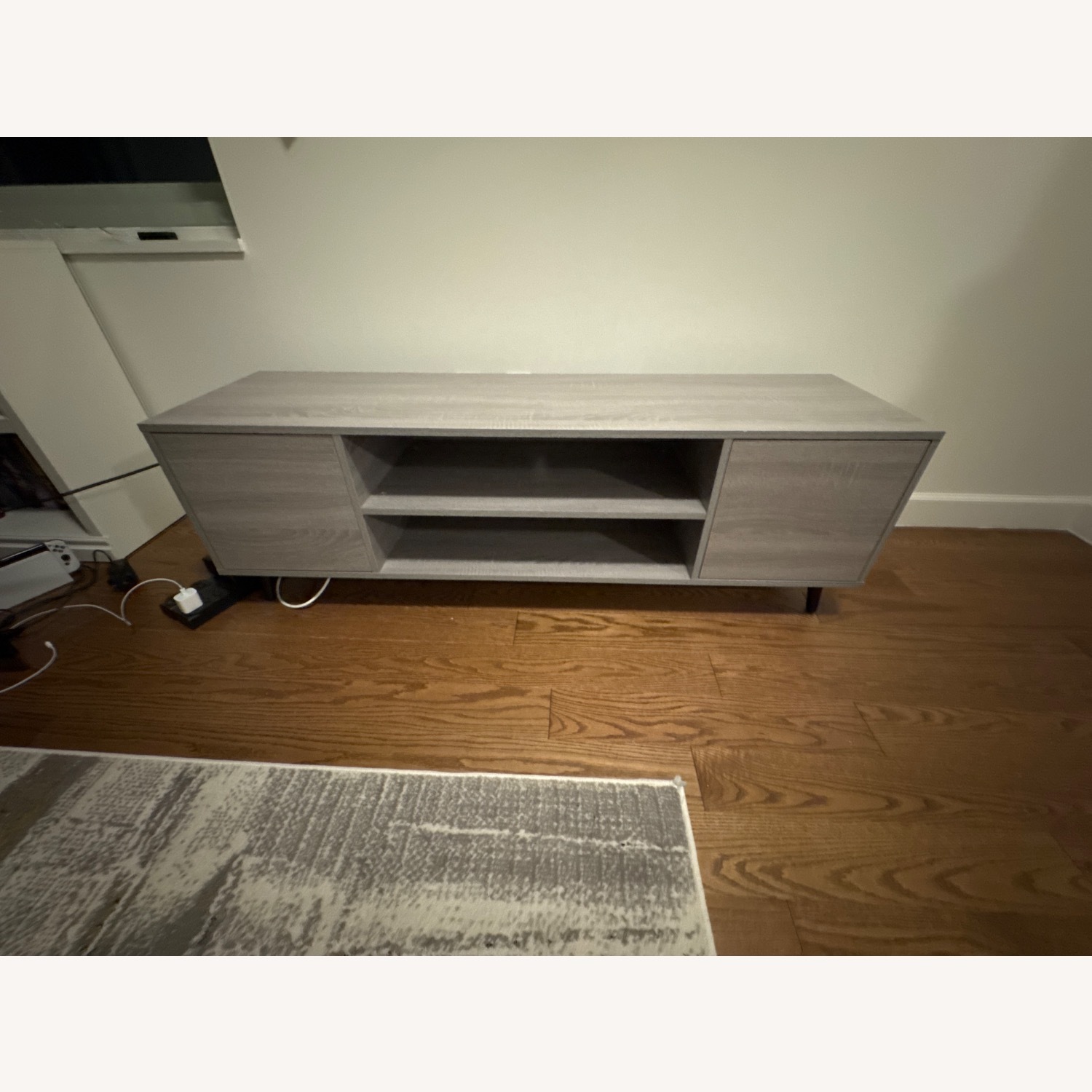 Wayfair Light Gray Wood Finish Media Storage - image-3