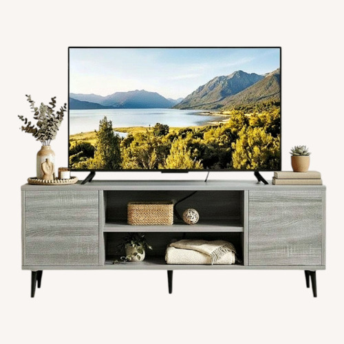 Used Wayfair Light Gray Wood Finish Media Storage for sale on AptDeco