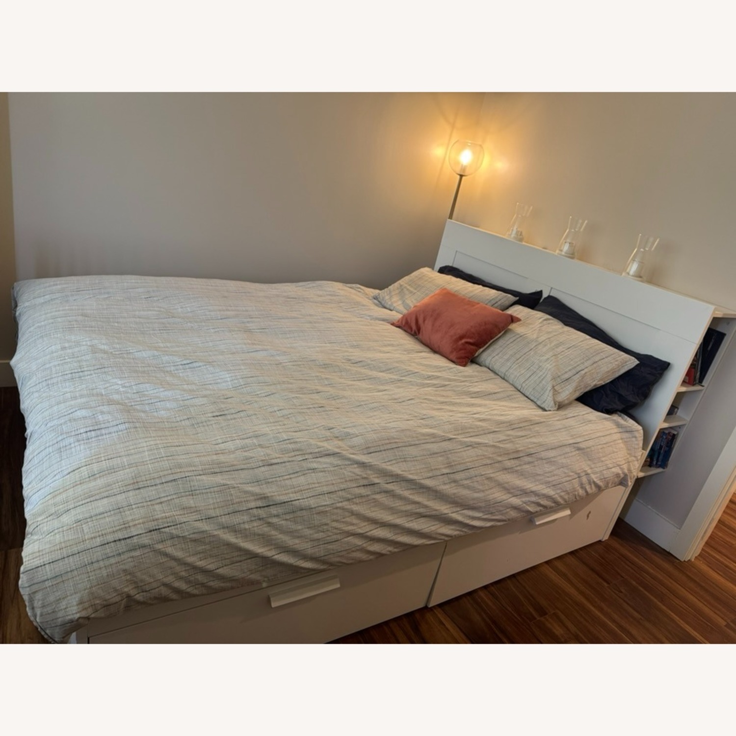 IKEA BRIMNES Queen Storage Bed, Headboard & Slats - image-2