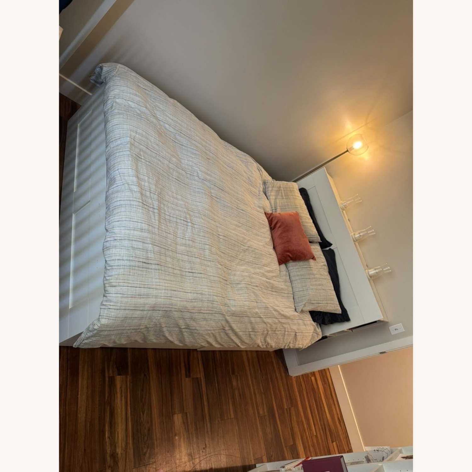 IKEA BRIMNES Queen Storage Bed, Headboard & Slats - image-1