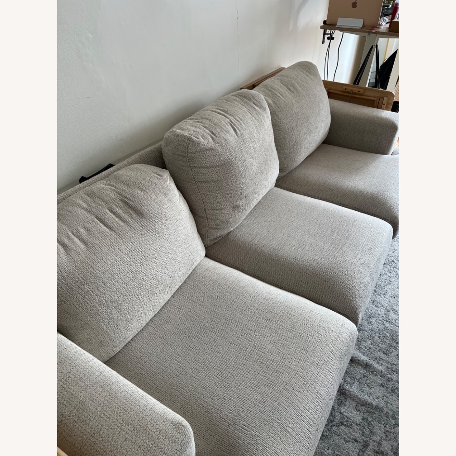 VanAcc Beige Chenille Sofa - image-7